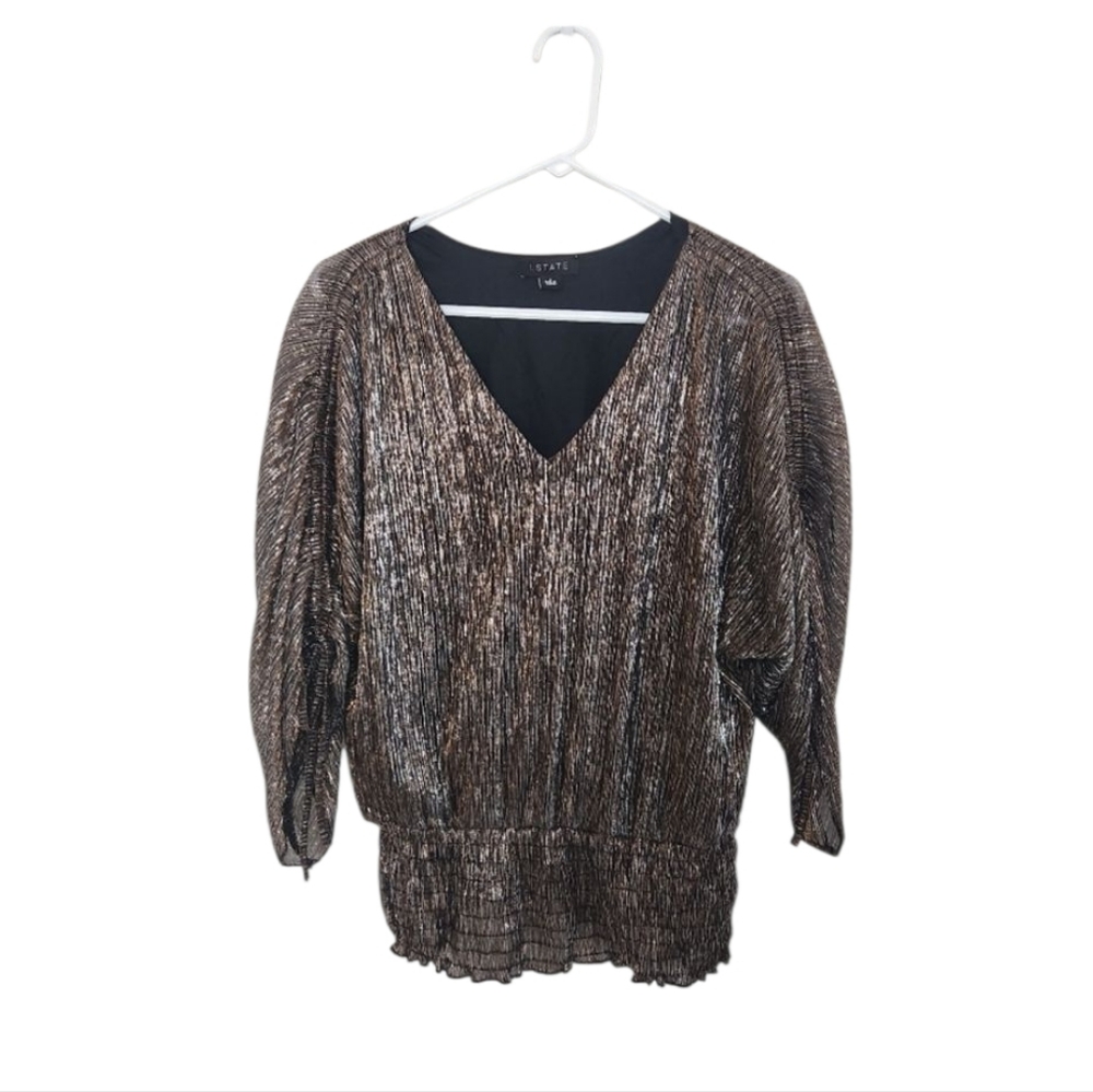 Women's 1 State Metallic Gold Top Sz Small